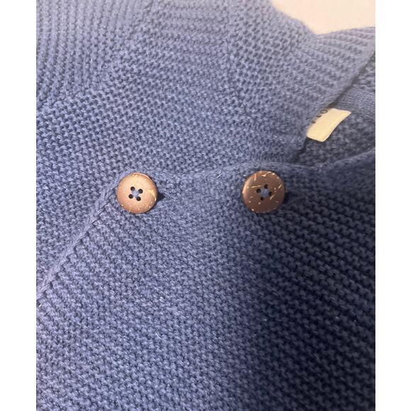Viverano Organics Hooded Button & Pocket Sweater Knit Baby Jacket Navy 12-18M - Picture 5 of 7